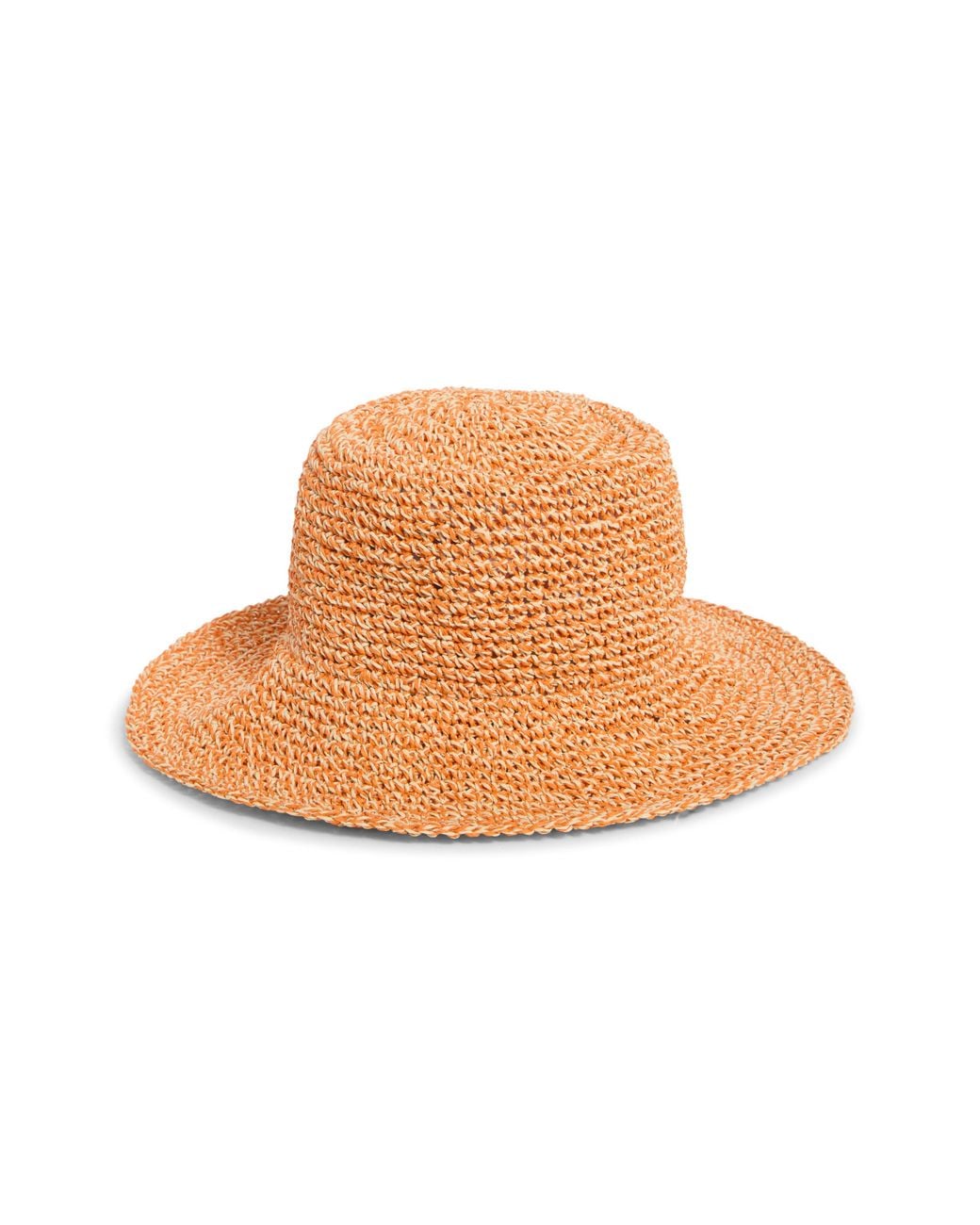 Nordstrom Brown Lantern Packable Straw Bucket Hat