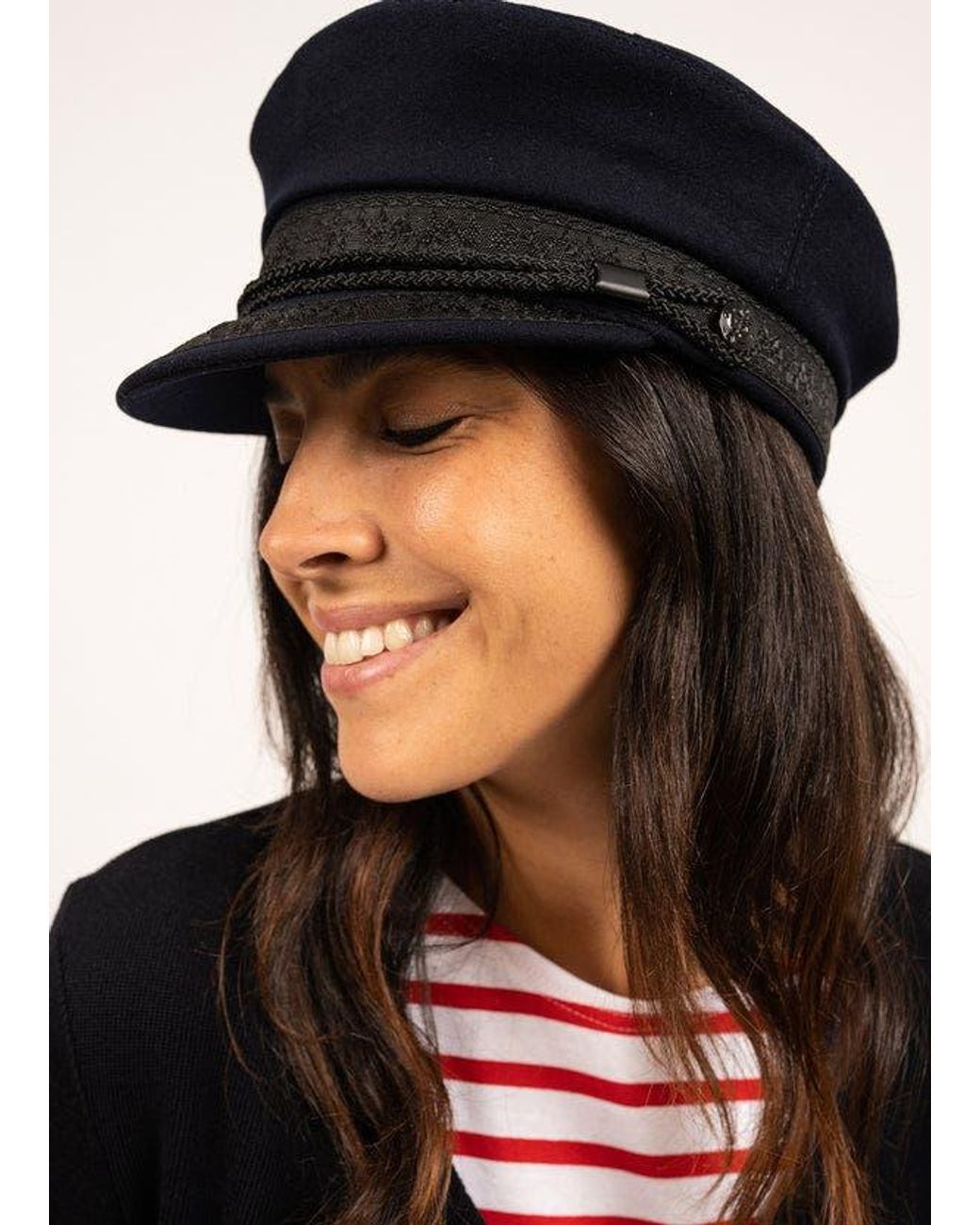 Saint James Black Casquette Marin