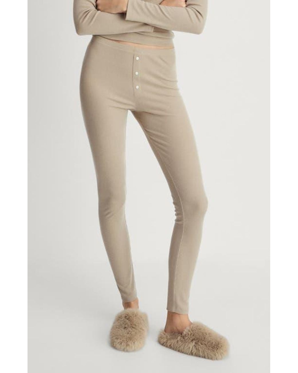 Mango Natural Rib Knit Pants