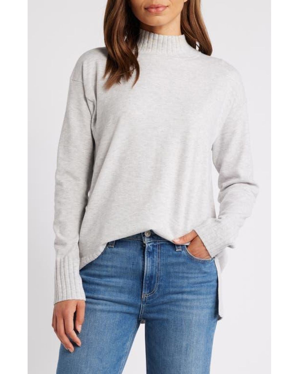 Abound mock neck tunic sweater online