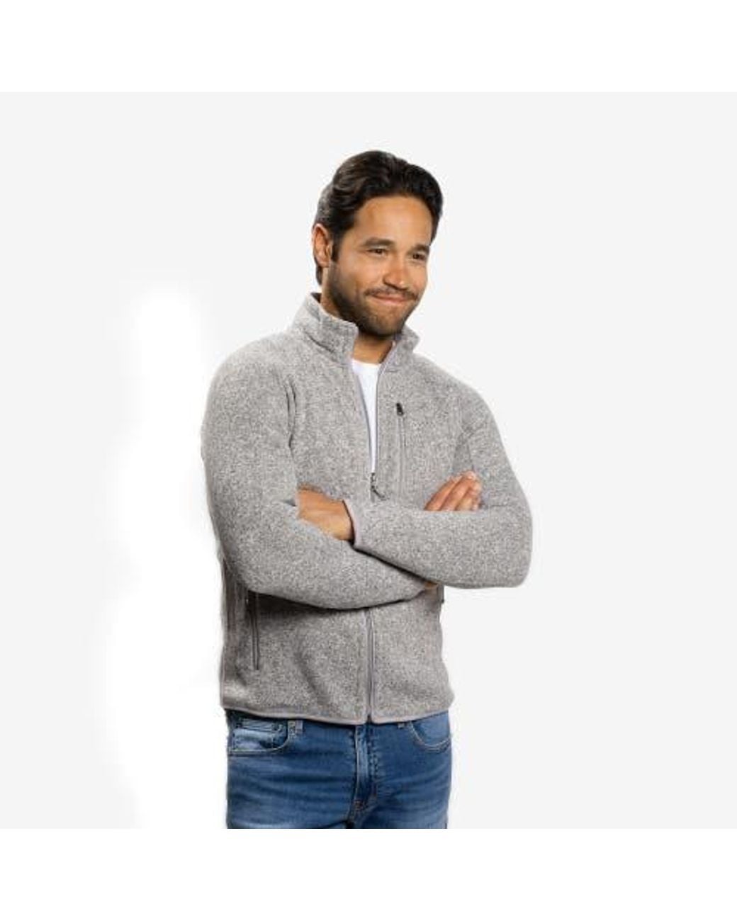 Peter Manning Gray Polartec Fleece Jacket for men