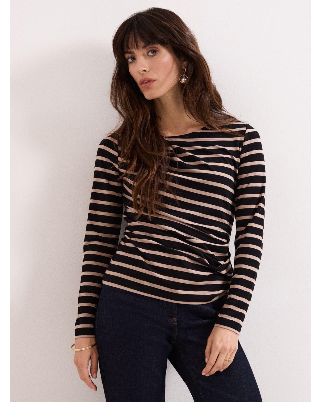 Phase Eight Black Everly Stripe Top