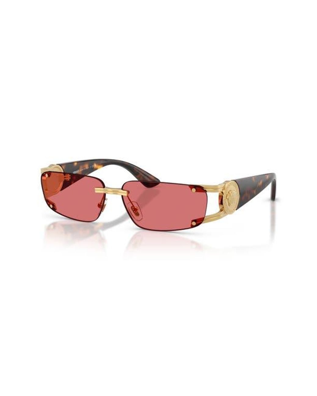 Versace Red 59Mm Rectangular Sunglasses for men