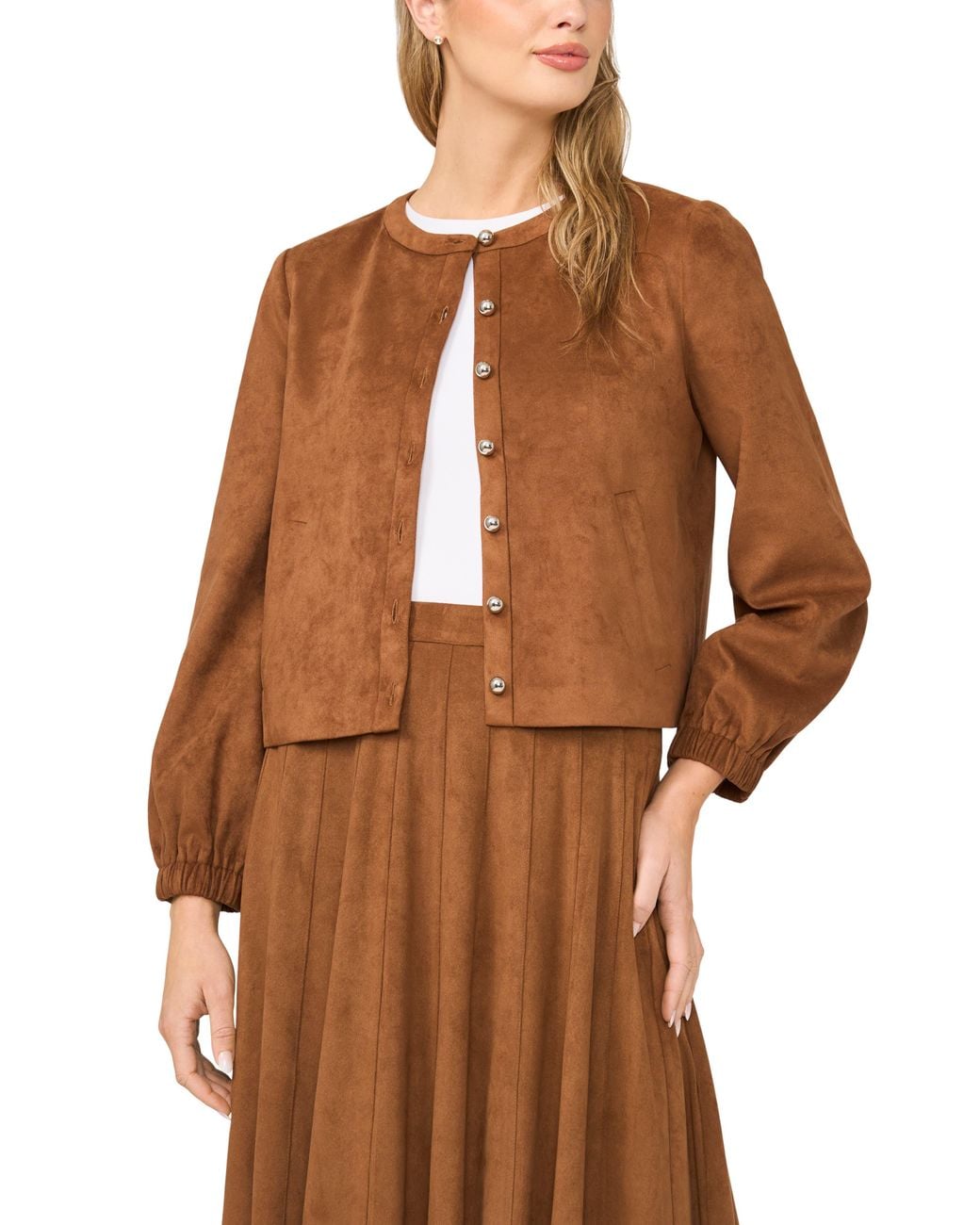 Halogen® Brown Faux Suede Jacket
