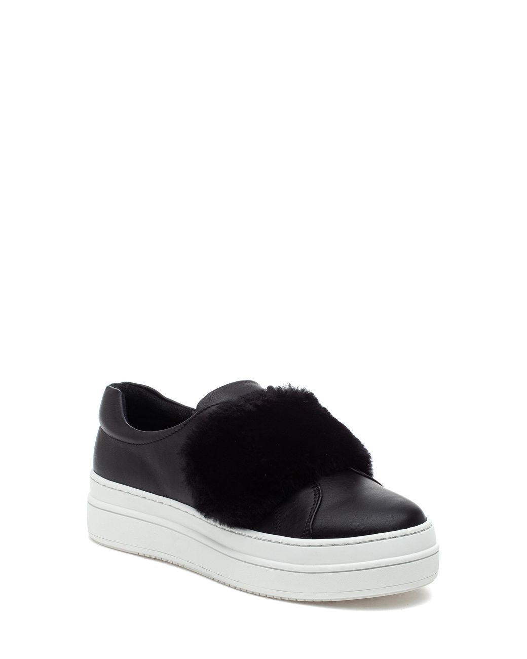 J/Slides Nobel Genuine Shearling Platform Slip-on Sneaker in Black Leather (Black) - Lyst
