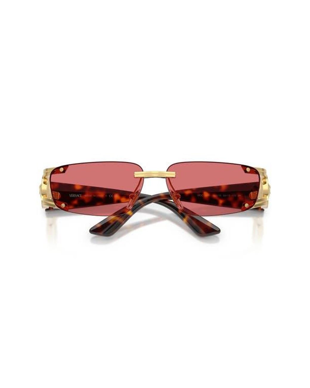 Versace Red 59Mm Rectangular Sunglasses for men