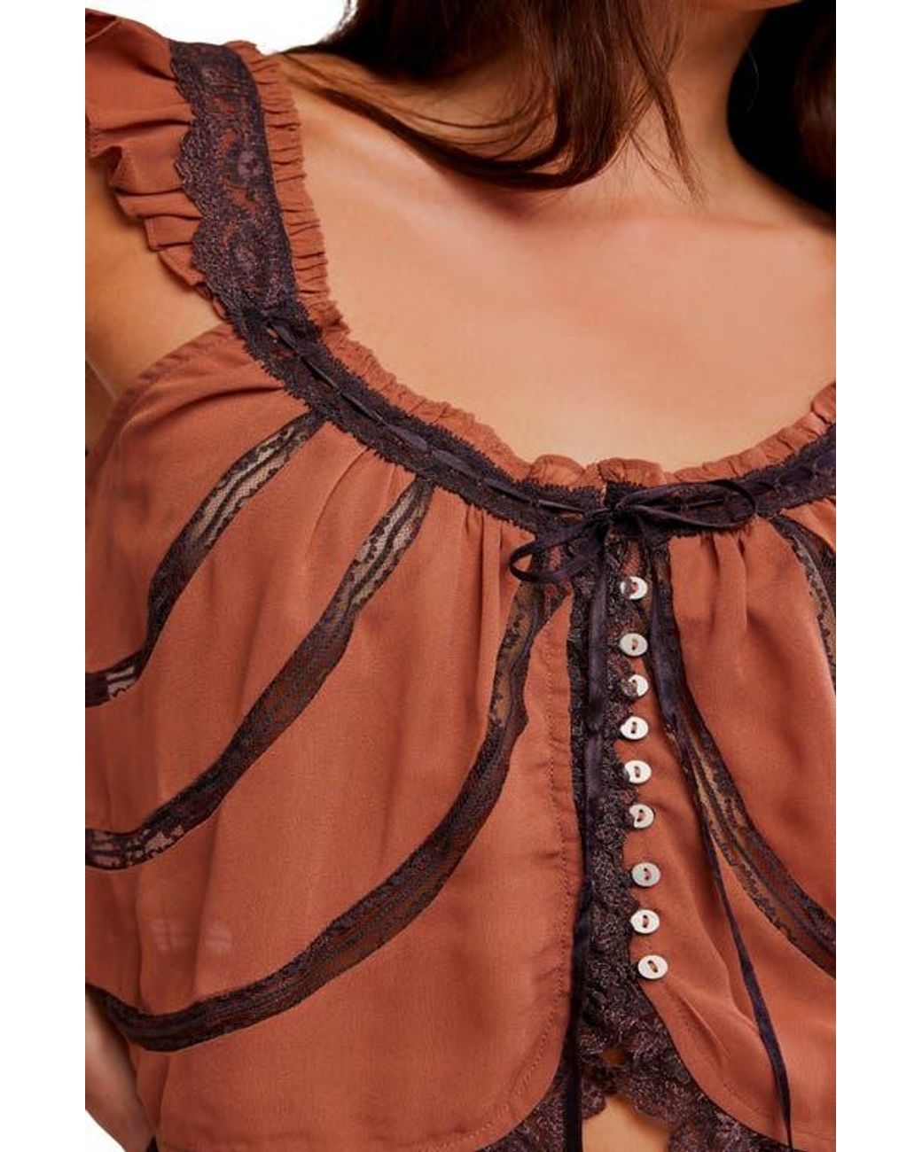 Capable Mable Free People Mable Pleat & Ruffle Tank | Lyst