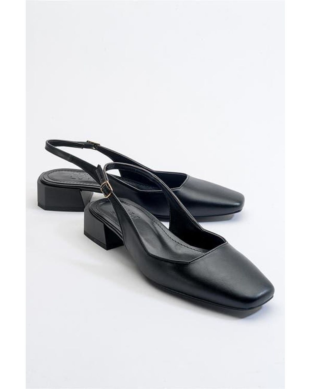Prologue Shoes Black State Round Toe Slingback Pump