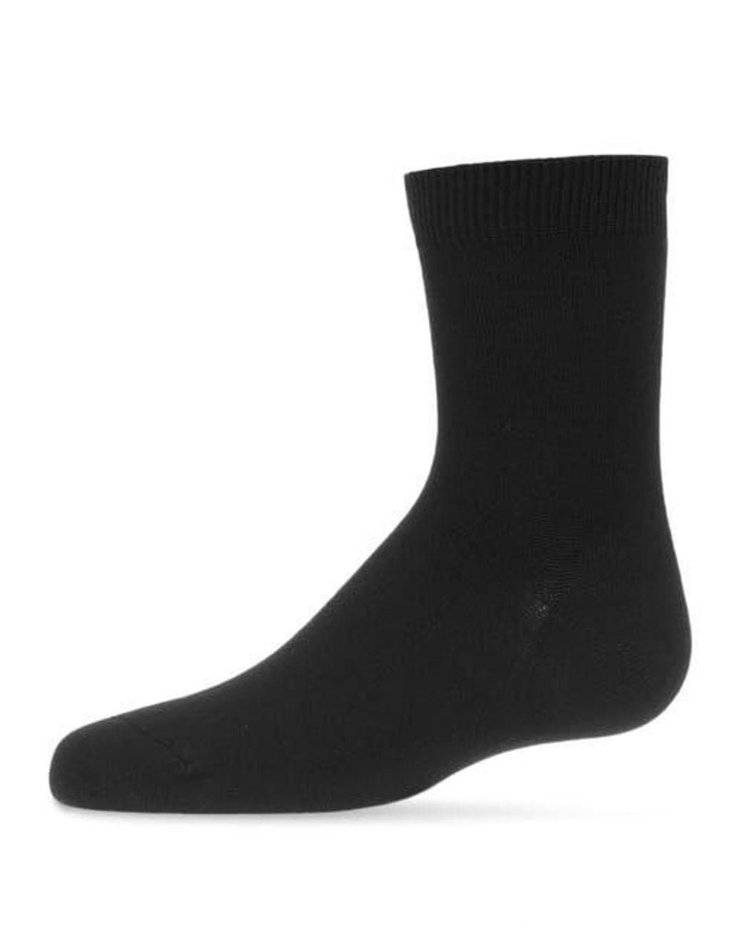 Memoi Black Kid's Basic Soft Rayon Crew Socks