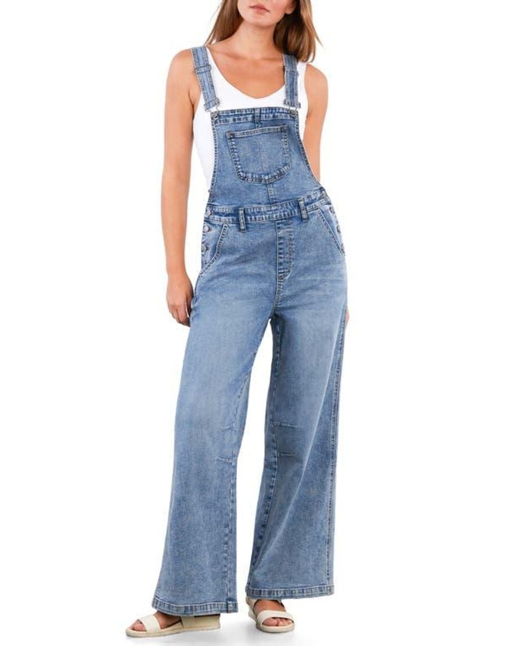 Wash Lab Denim Lucky Denim Overalls in Blue | Lyst