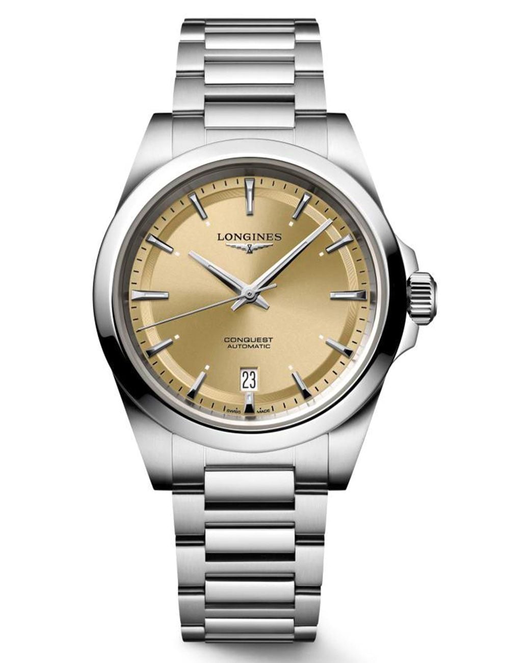 Longines Gray Conquest Dial Automatic Bracelet Watch, 38Mm for men