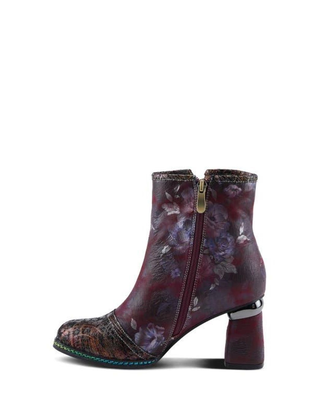 Spring Step Purple Carre Cap Toe Bootie