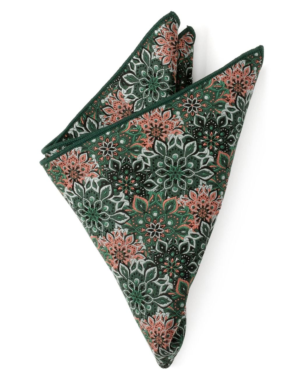 Cufflinks Inc. Green Floral Silk Pocket Square for men