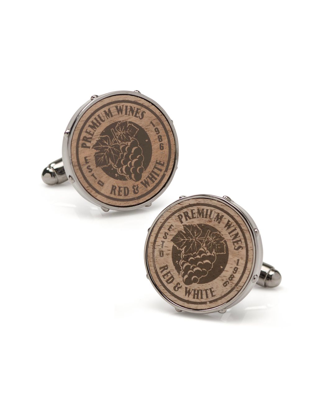 Cufflinks Inc. Metallic Wine Barrel Cuff Links for men