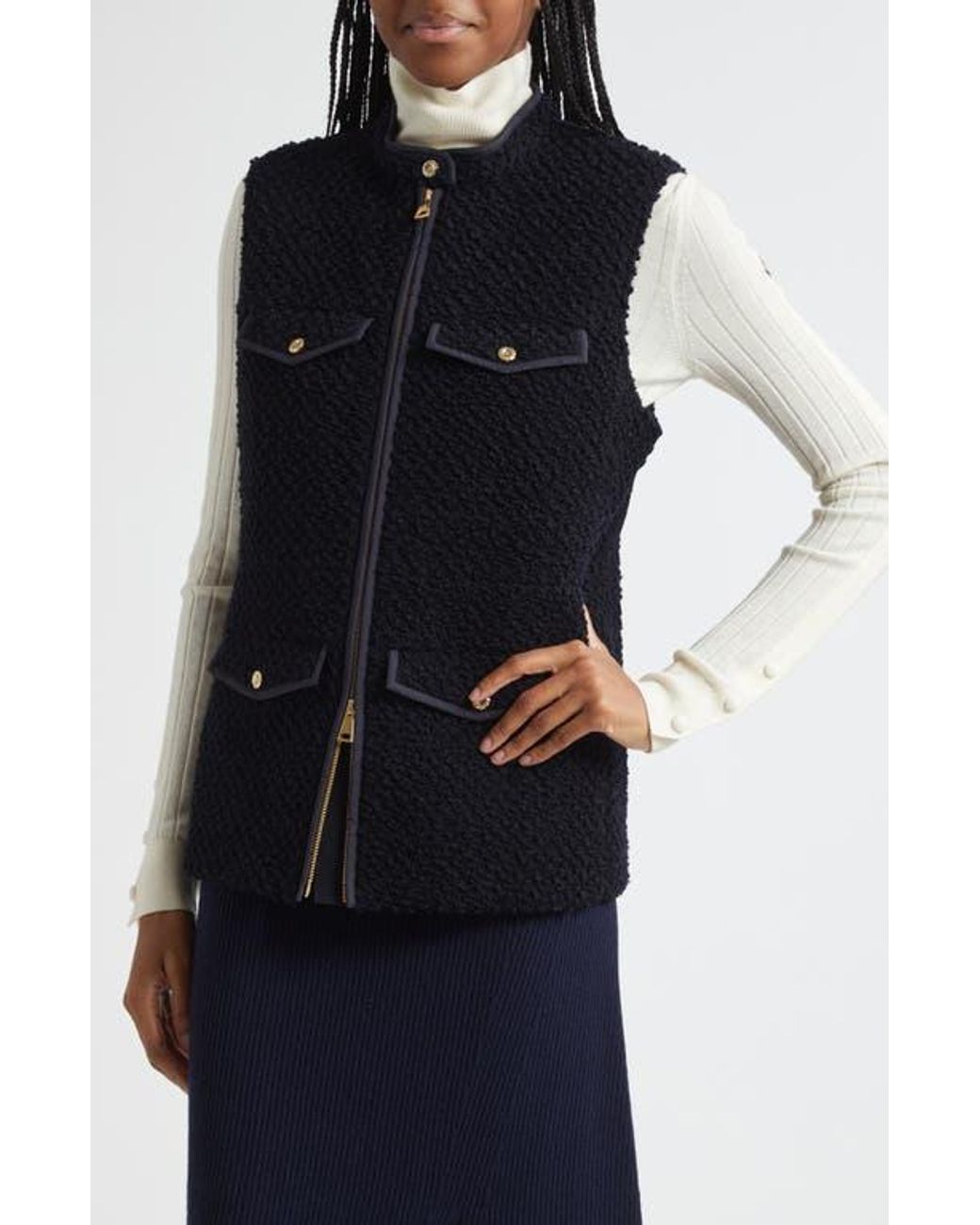 Moncler Black Fallavier Virgin Wool Down Vest