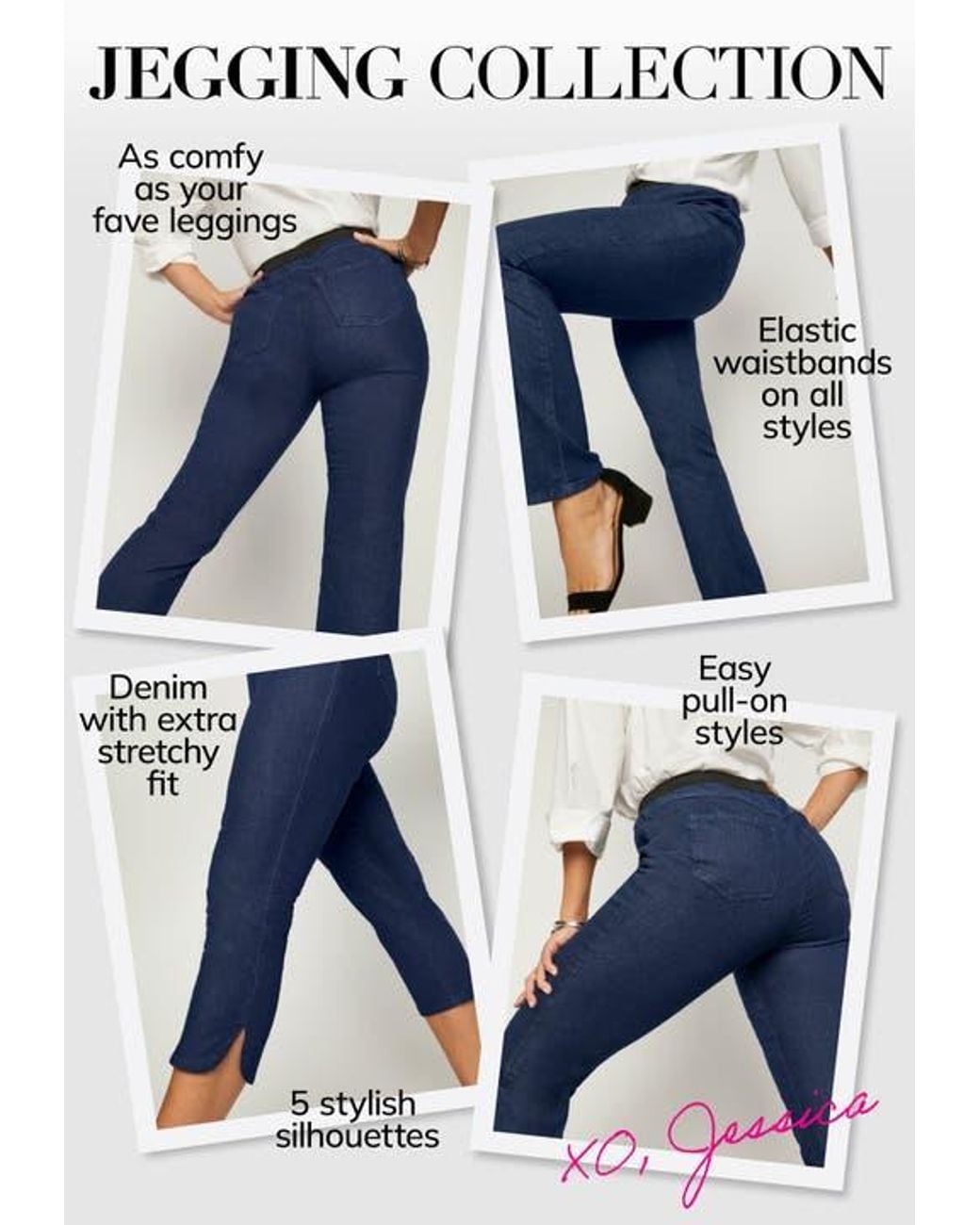 Jessica London White Stretch Denim Crop Jeggings