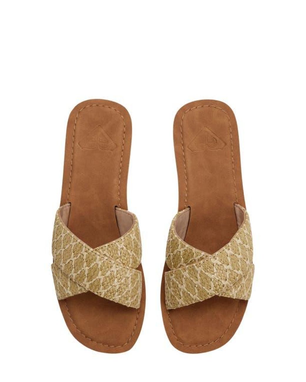 Roxy Brown Andreya Raffia Slide Sandal