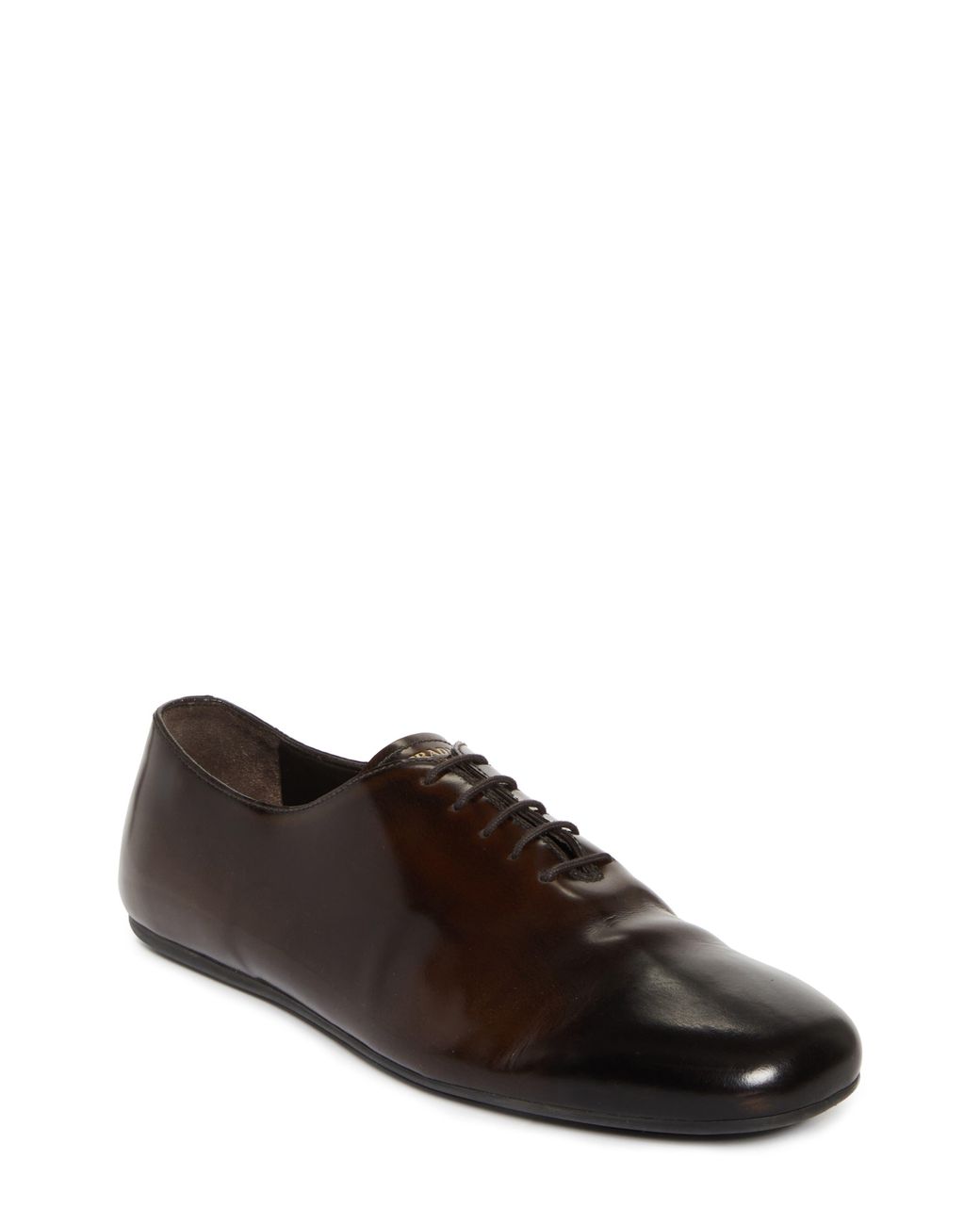 Prada Brown Brushed Leather Lace-Ups for men