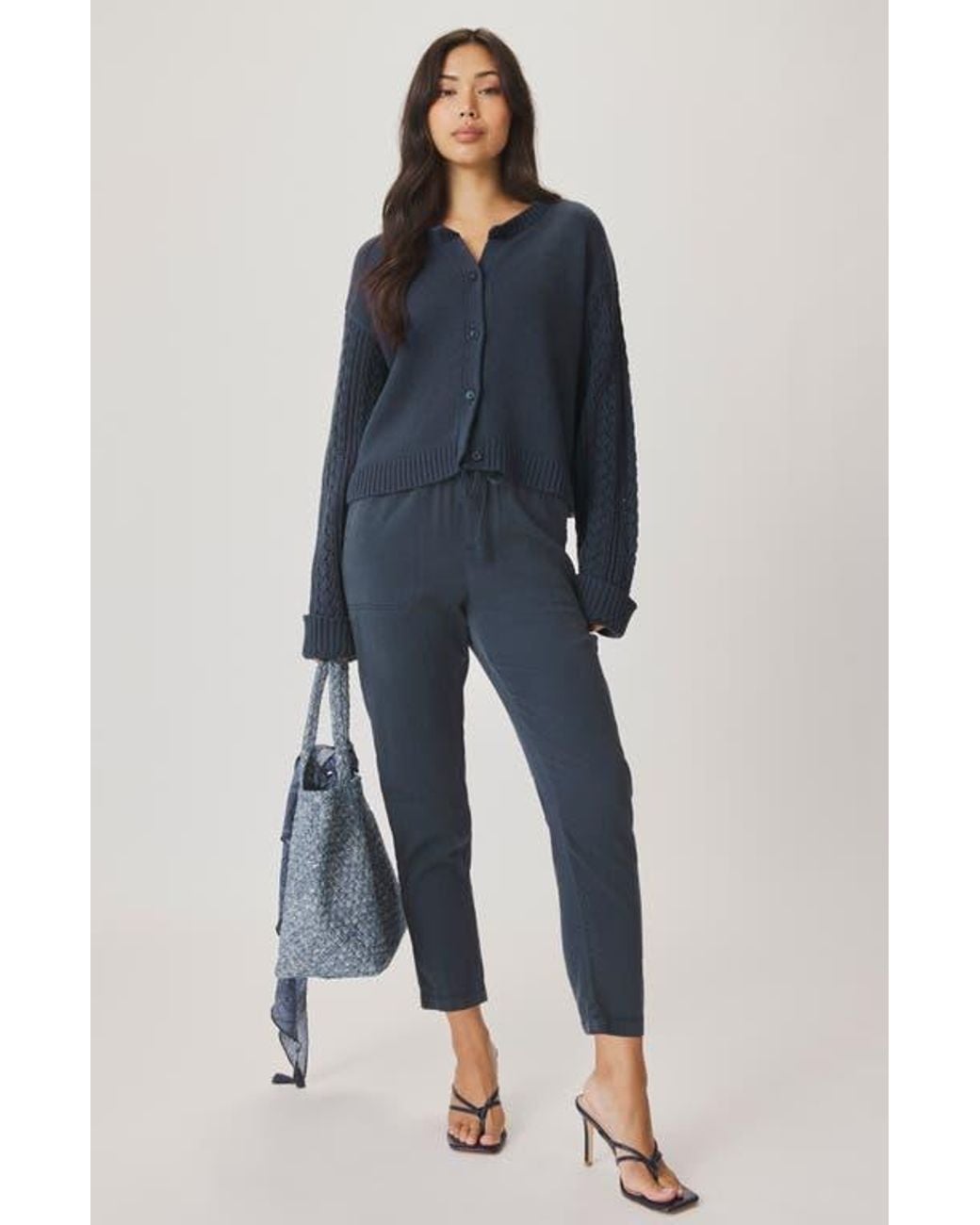 Splendid Blue Gracie Cable Stitch Sleeve Cardigan