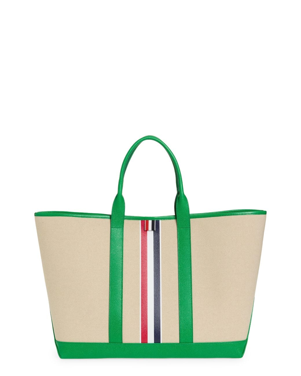 Thom Browne Green Medium Canvas & Leather Tool Tote for men