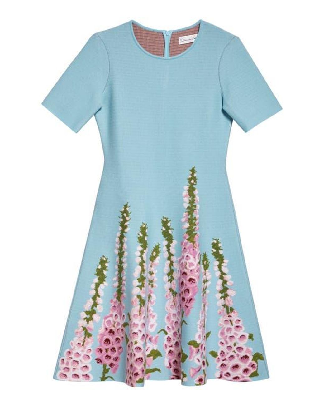 Oscar de la Renta Foxglove Jacquard Knit Fit & Flare Dress in Blue | Lyst Oscar de la Renta Foxglove Jacquard Knit Fit & Flare Dress in Blue | Lyst