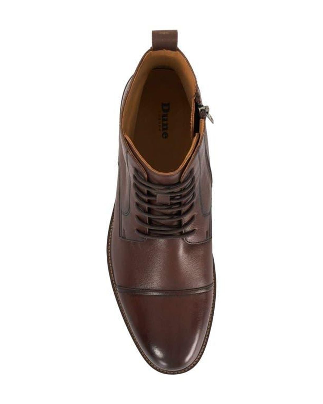 Dune Brown Matias Cap Toe Boot for men