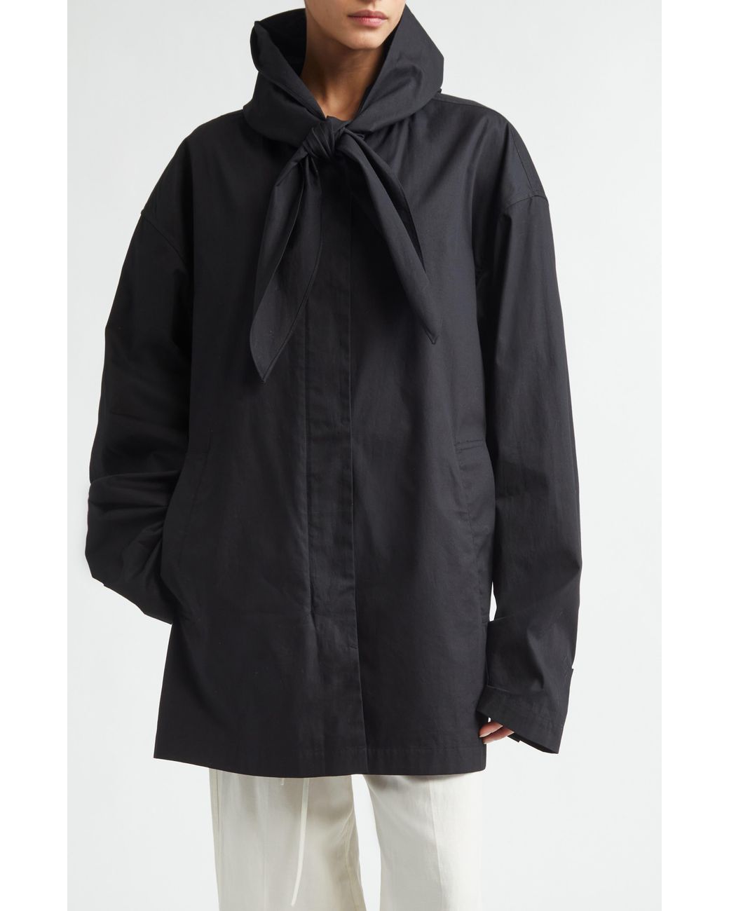 Totême Black Technical Cotton Scarf Jacket