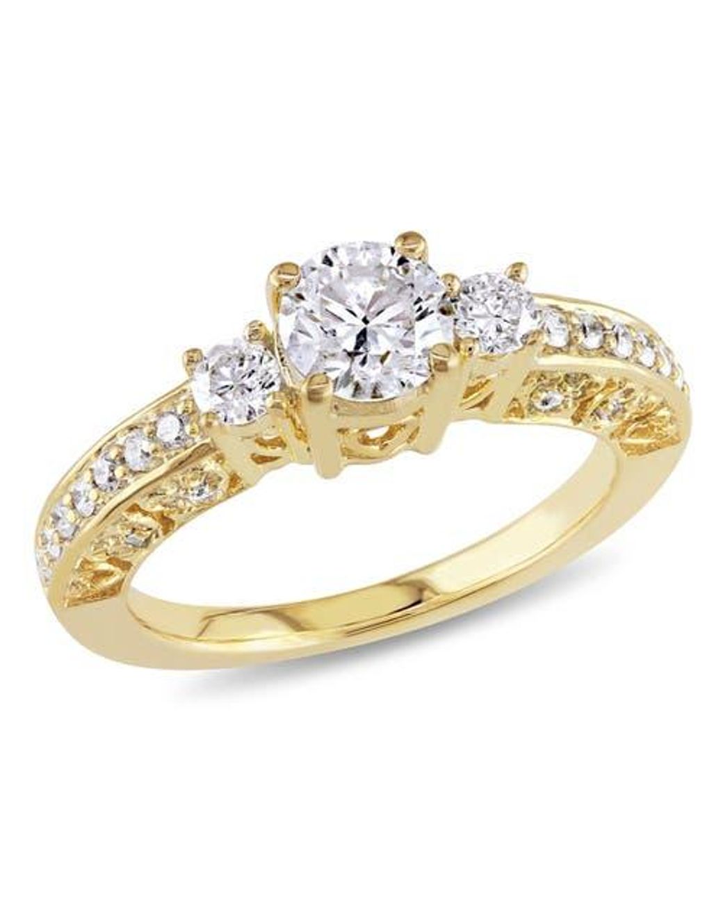 Julianna B Diamond 3-Stone Ring 10K in Metallic | Lyst