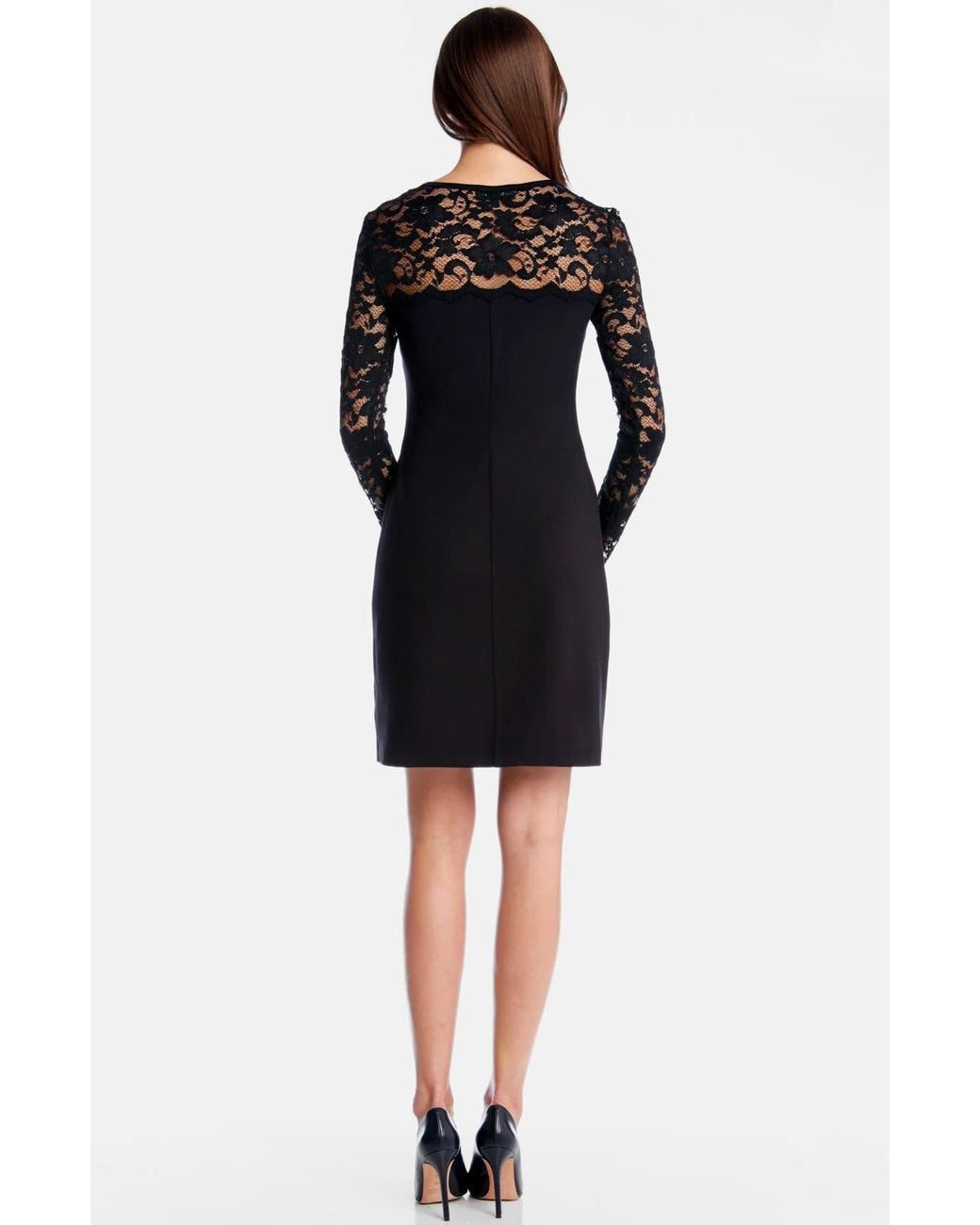 lace yoke sheath dress