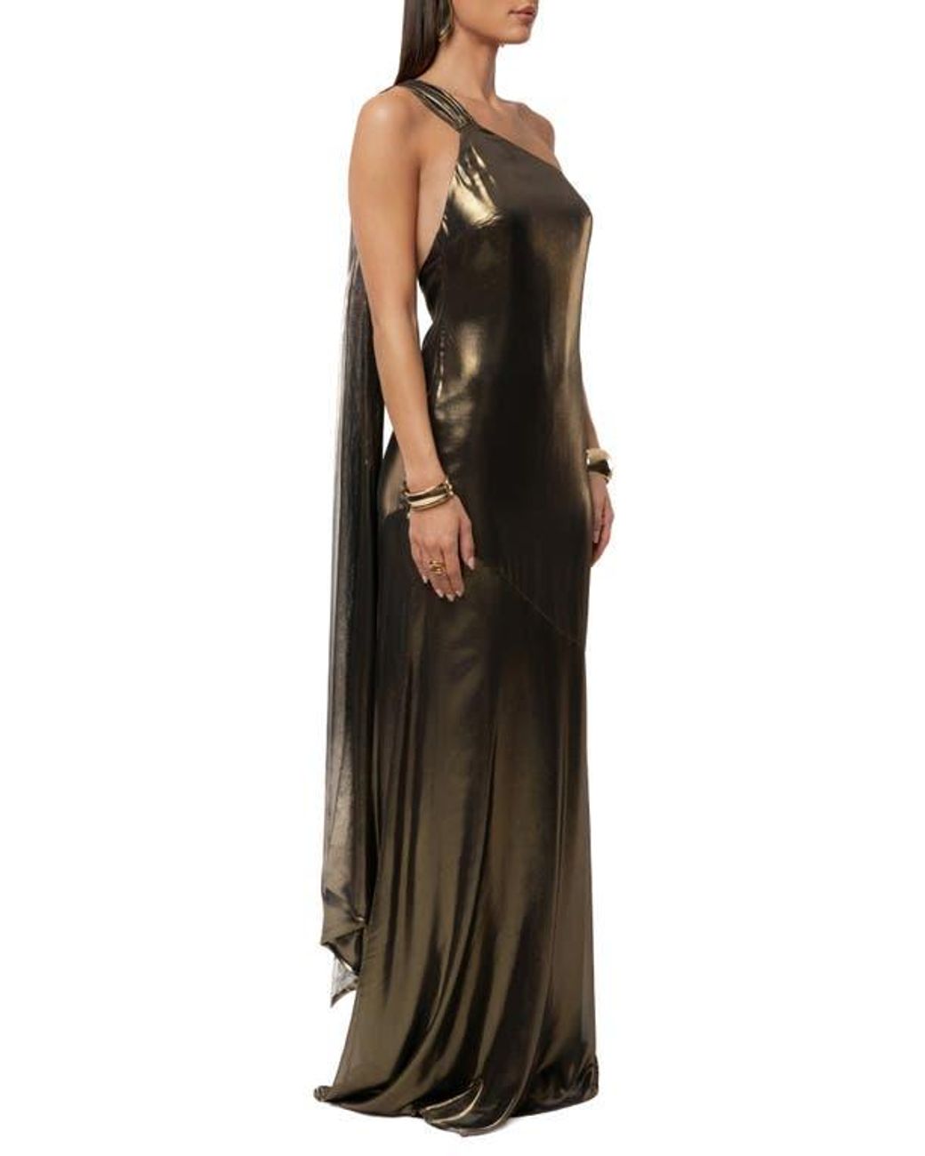 JLUXLABEL Night Of Elegance Metallic Gown in Green | Lyst