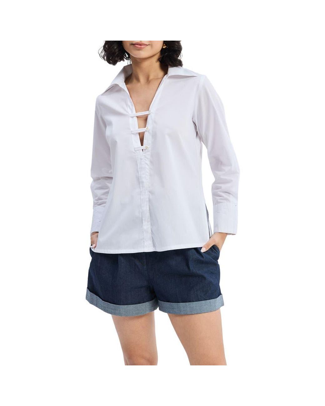 REISTOR Crisp Details Button-Down Shirt in White | Lyst