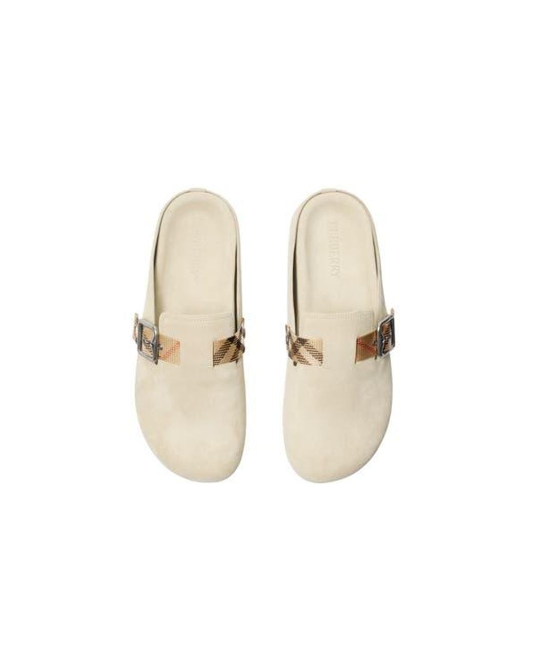 Burberry White Suede Urchin Clogs