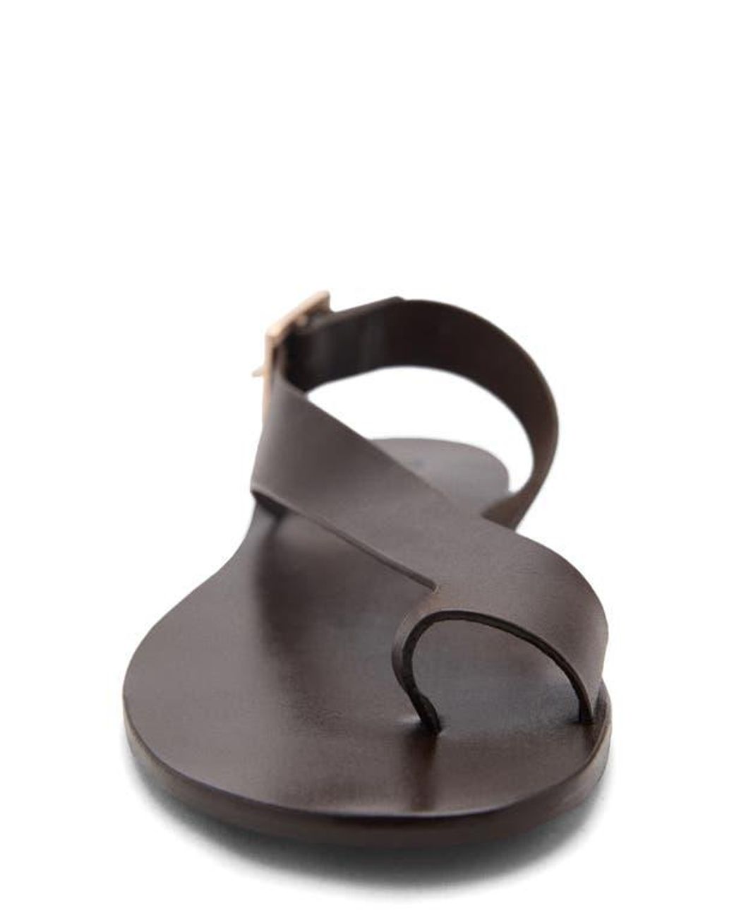 Mango Black Toe Loop Flat Sandal