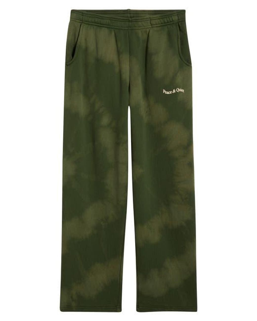 Museum of Peace & Quiet Green Wordmark Tie Dye Sweatpants for men