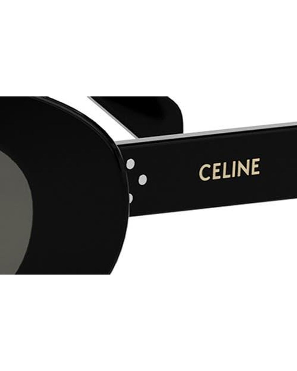 Céline Black Bold 3 Dot Rectangular Sunglasses