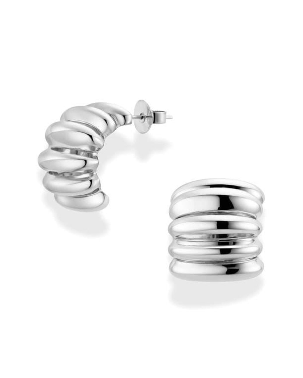 MOD AND JO Metallic Laurel Statement Stud Earrings