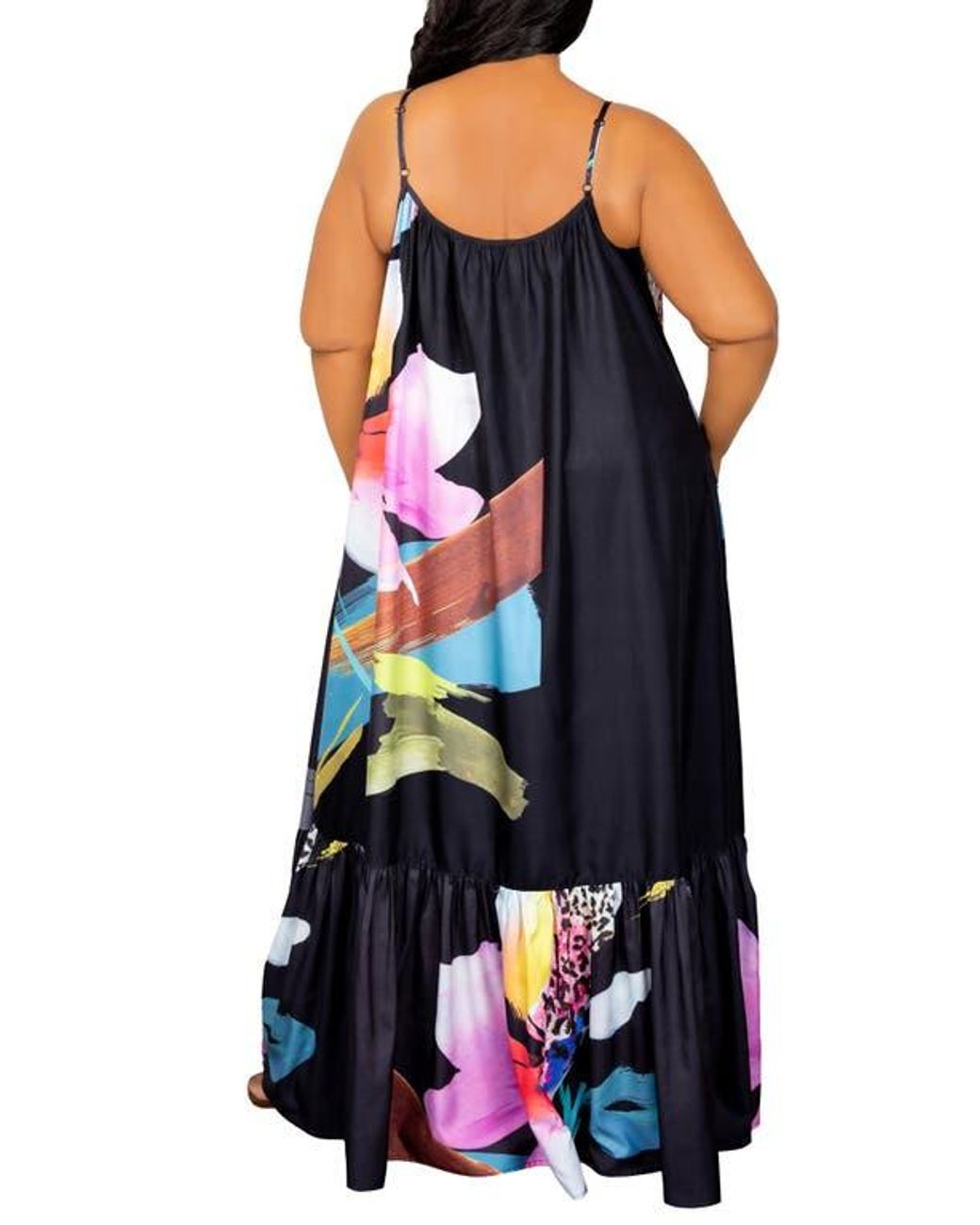 Buxom Couture Floral Print Voluminous Maxi Dress in Blue | Lyst