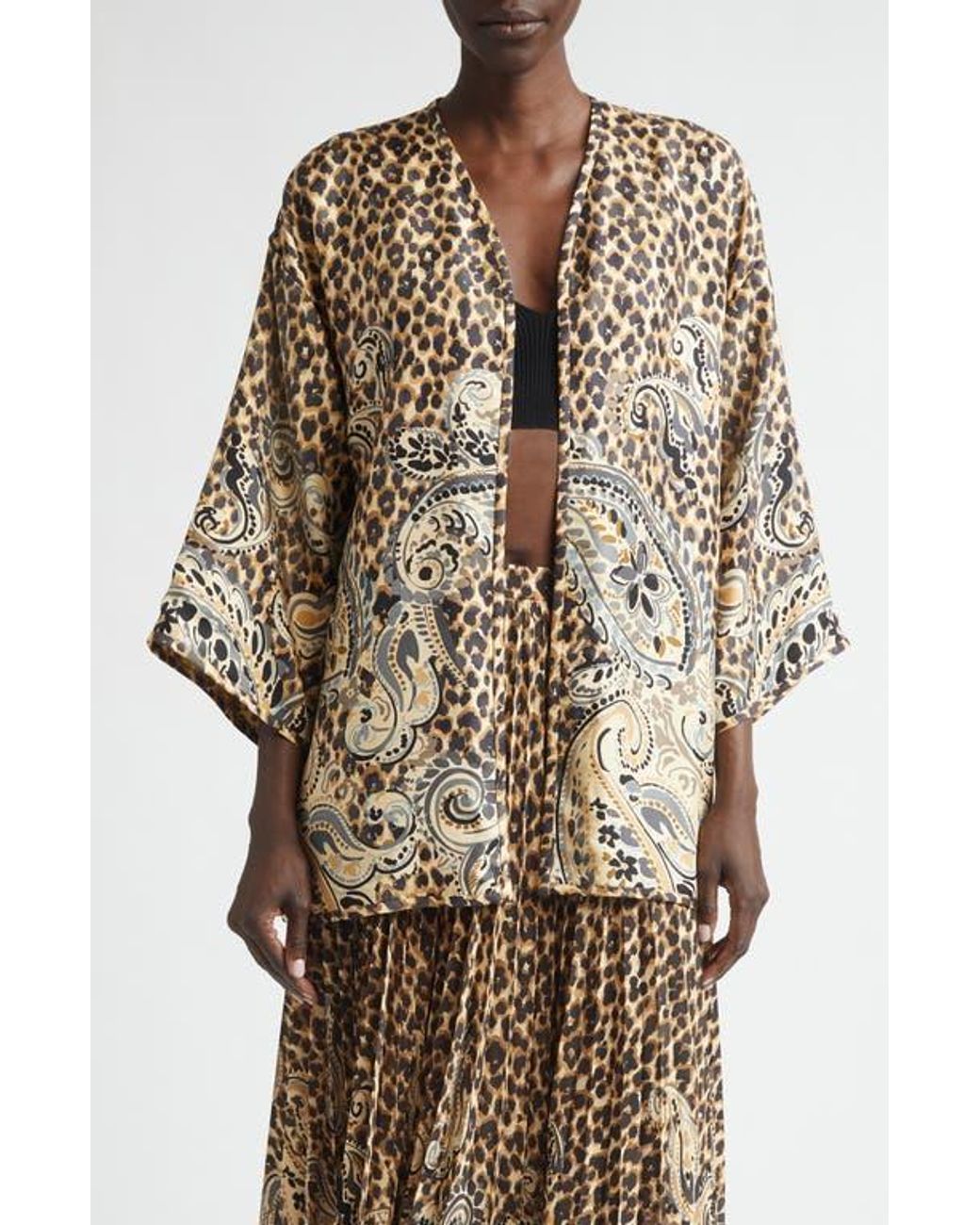 Etro Natural Kesa Print Silk Jacket