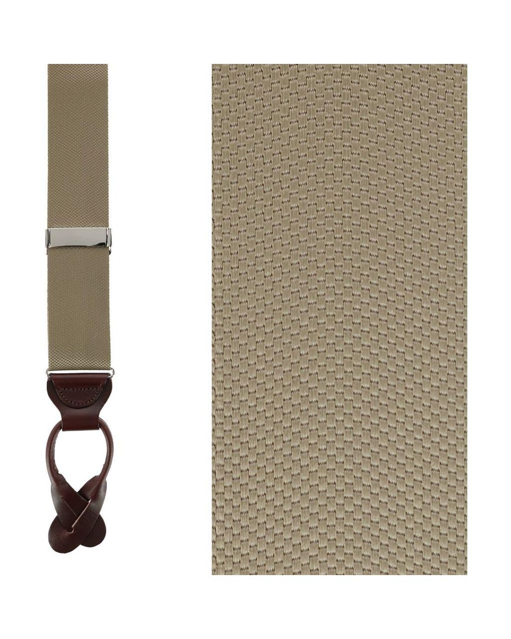 Trafalgar Natural Big & Tall Hudson Solid Button End Suspenders for men