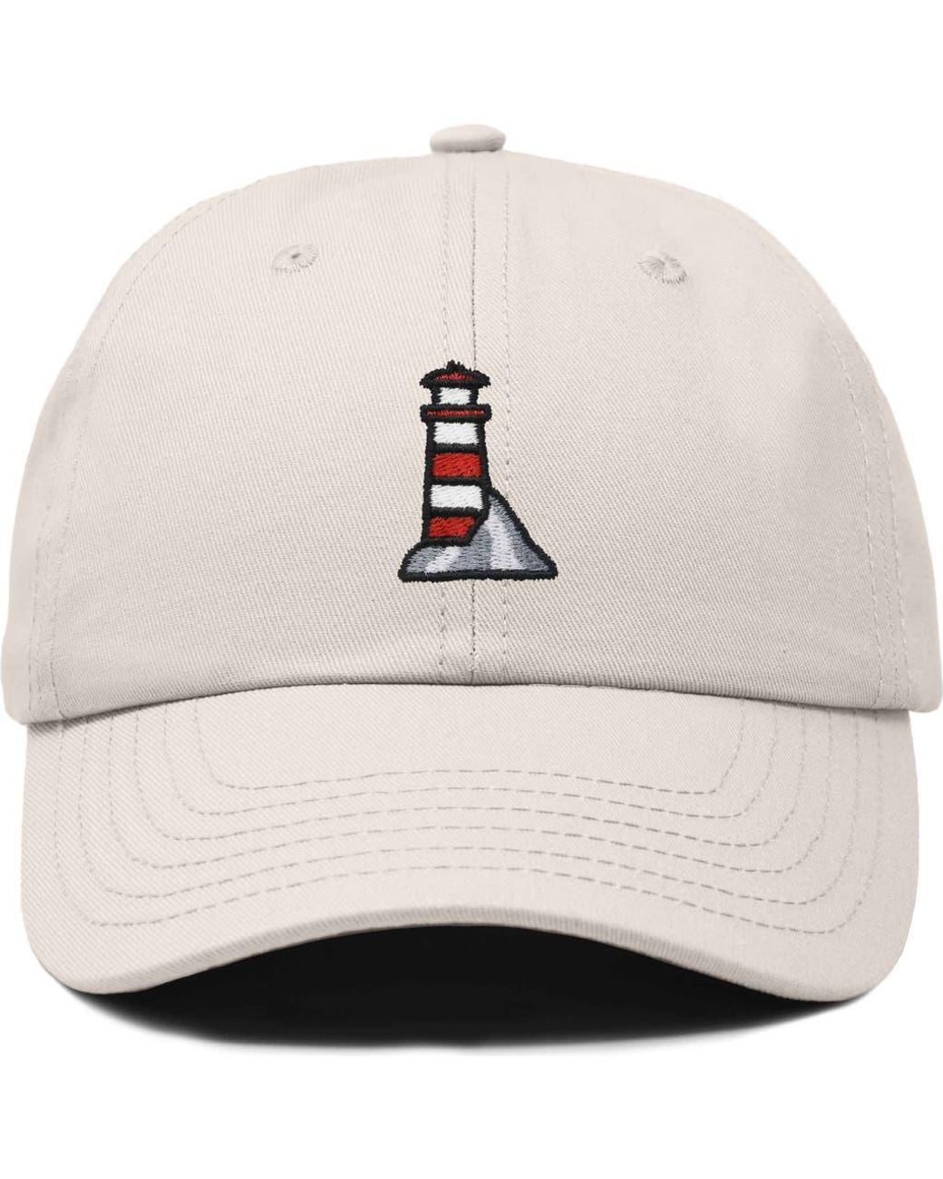 Alix Natural Lighthouse Embroidered Dad Hat