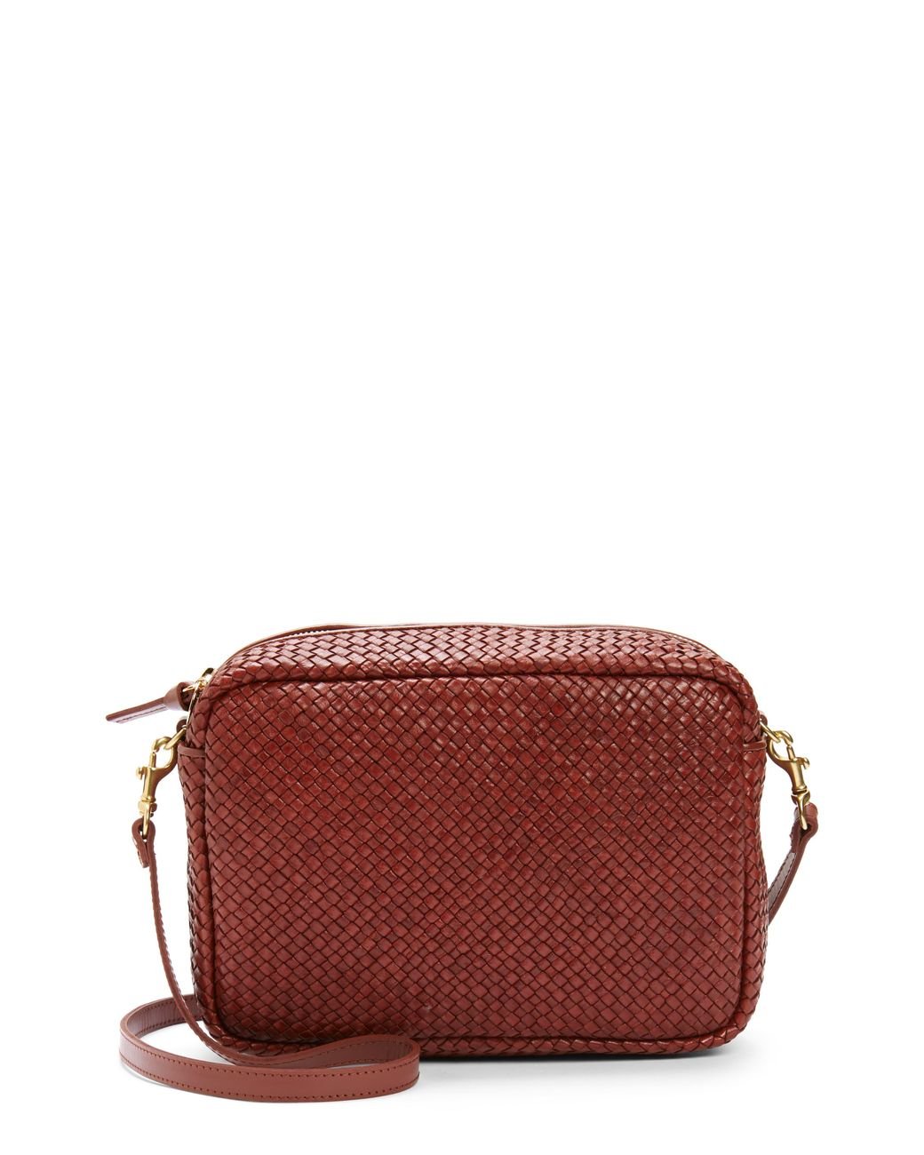 Clare V. Marisol Bag in Oxblood Diagonal Woven