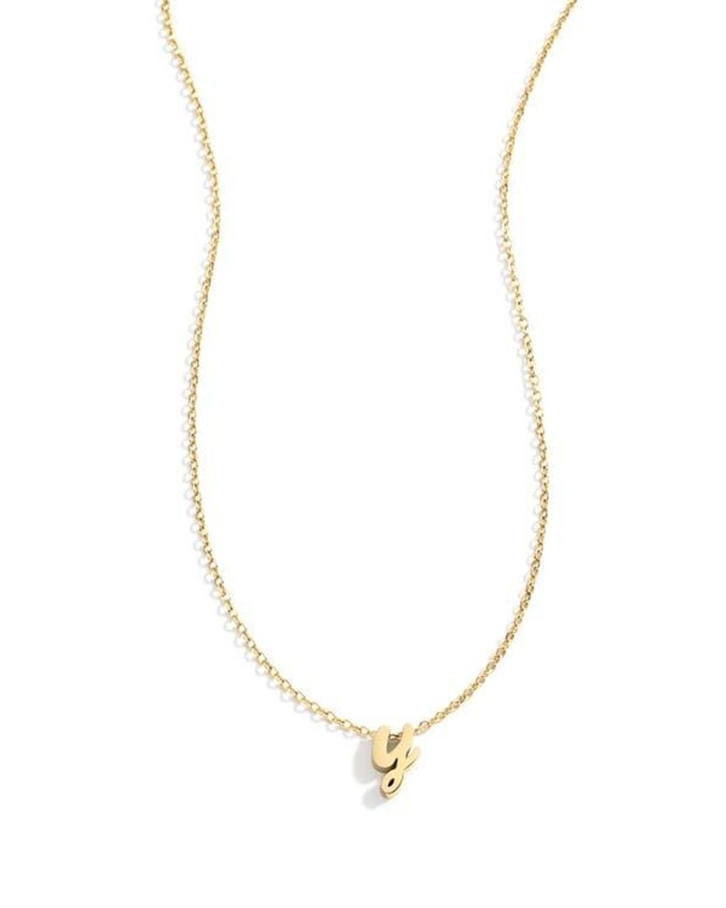 Mint & Lily White Tiny Script Initial Necklace