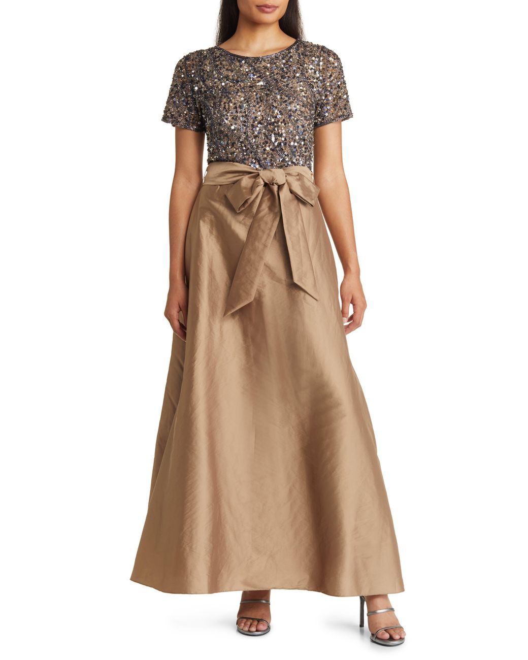 Pisarro Nights Plus Size Three-Quarter-Sleeve Beaded Gown | Beaded gown,  Plus size gowns, Elegant plus size gowns