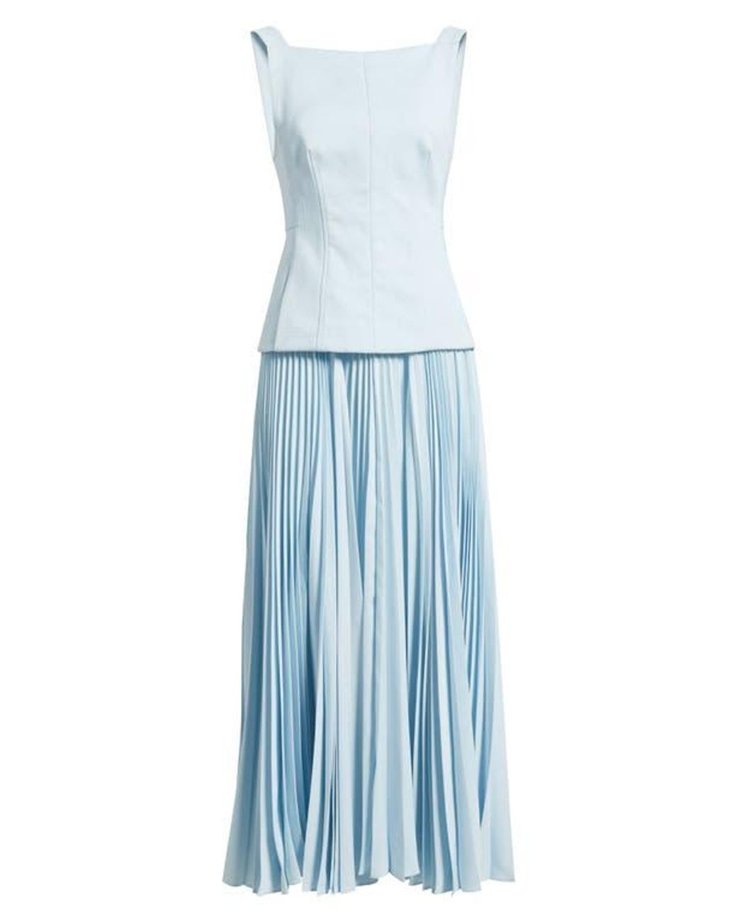 Acler Hollinshill Pleated Sleeveless Maxi Dress in Blue | Lyst