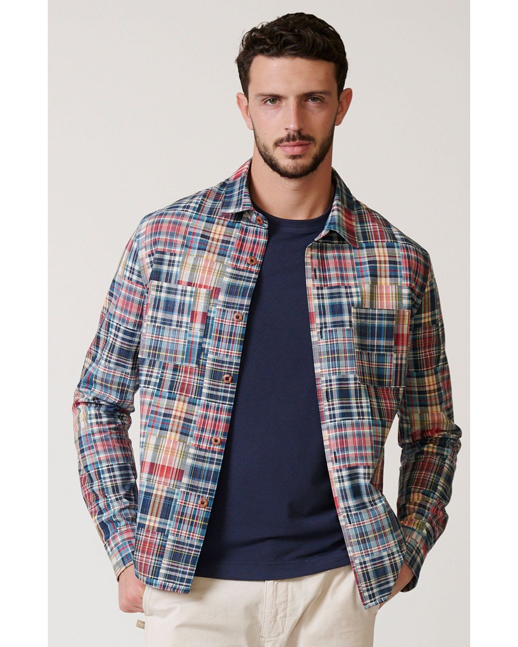 LEISURE LAB Blue Framework Button Up for men