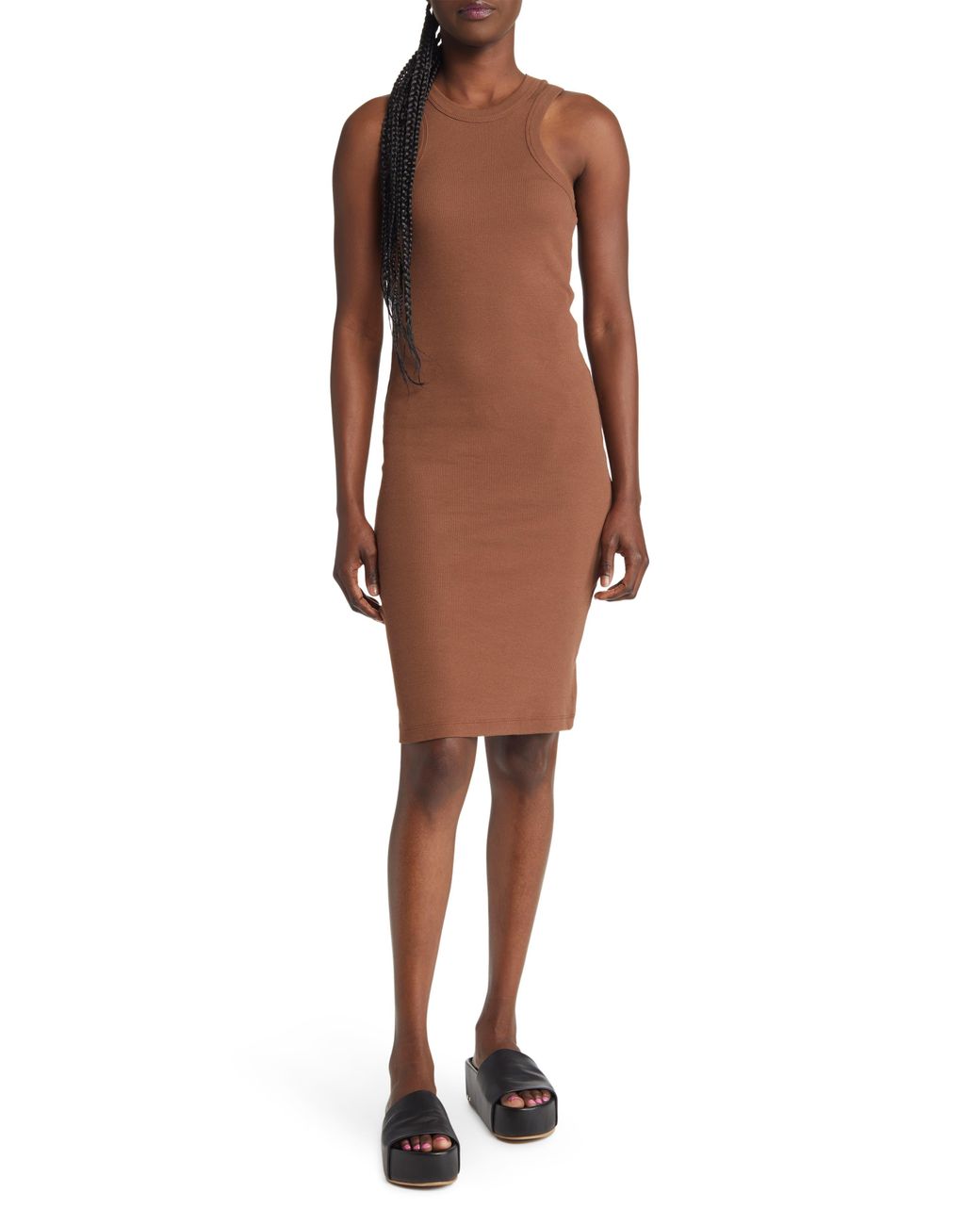 Maya Stretch Cotton Rib Tank Dress 