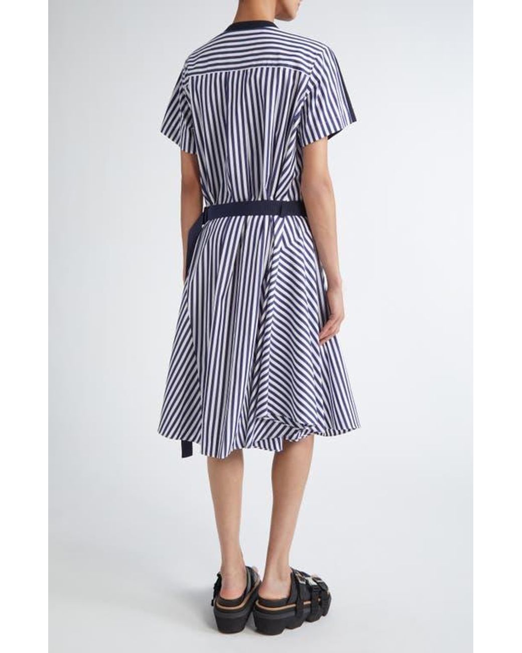 ■sacai■サカイ■Mixed Media Poplin & Jersey Midi Dress■ Sacai Mixed Media Poplin & Jersey Dress | Nordstrom