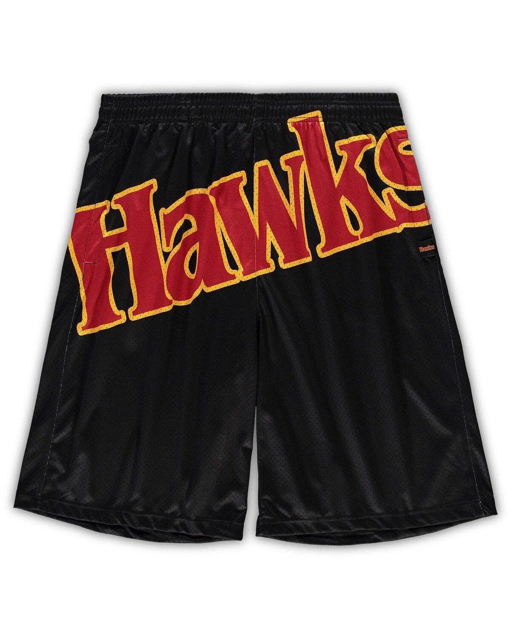 Mitchell & Ness Yellow/Red Atlanta Hawks Big & Tall Hardwood Classics Split Swingman Shorts