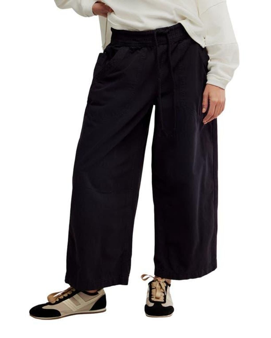 People Pull Drawstring Free People Easy Peasy Wide Leg Drawstring Pants in Blue | Lyst