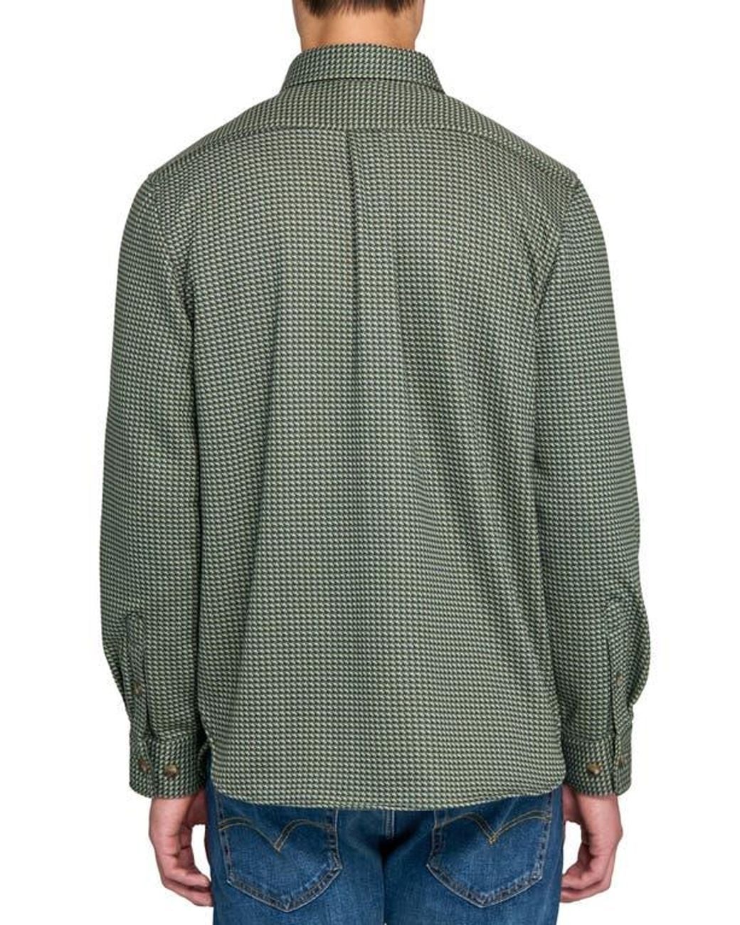 Con.struct Green Houndstooth Shirt Jacket for men